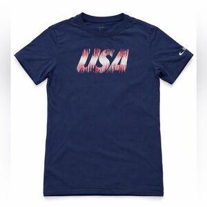 Nike Youth XL USA Graphic T-Shirt Navy Blue Patriotic Short Sleeve Tee
